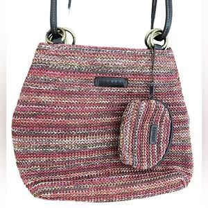 STRADA woven shoulder bag with small change purse